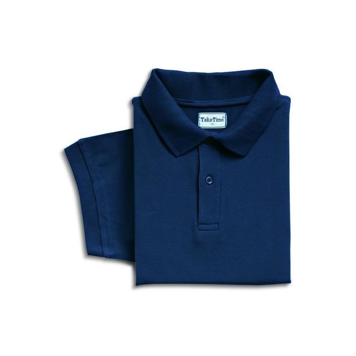 Tricou polo bumbac 100%, culoare albastru inchis