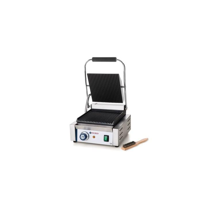 Contact Grill simplu Hendi, suprafata striata
