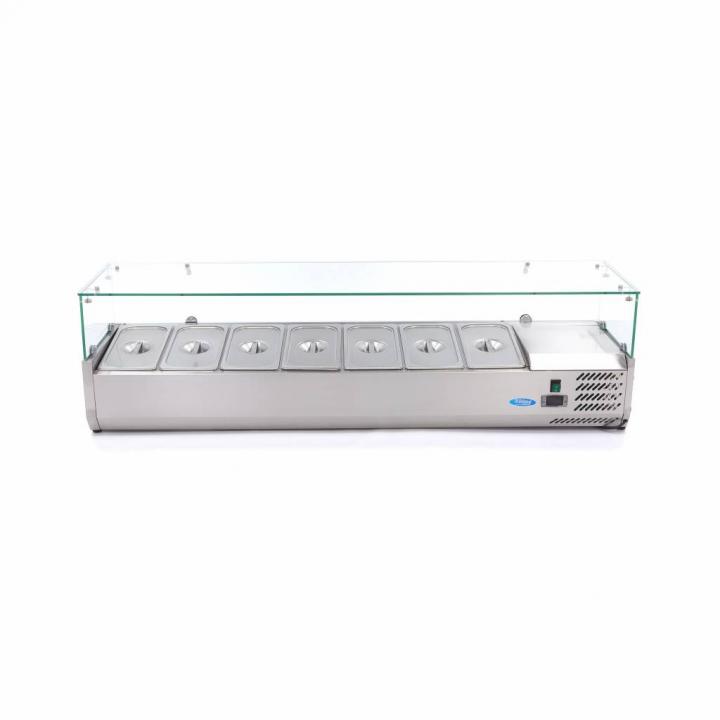 Vitrina ingrediente pizza/shaorma,180 cm, 8GN de 1/3