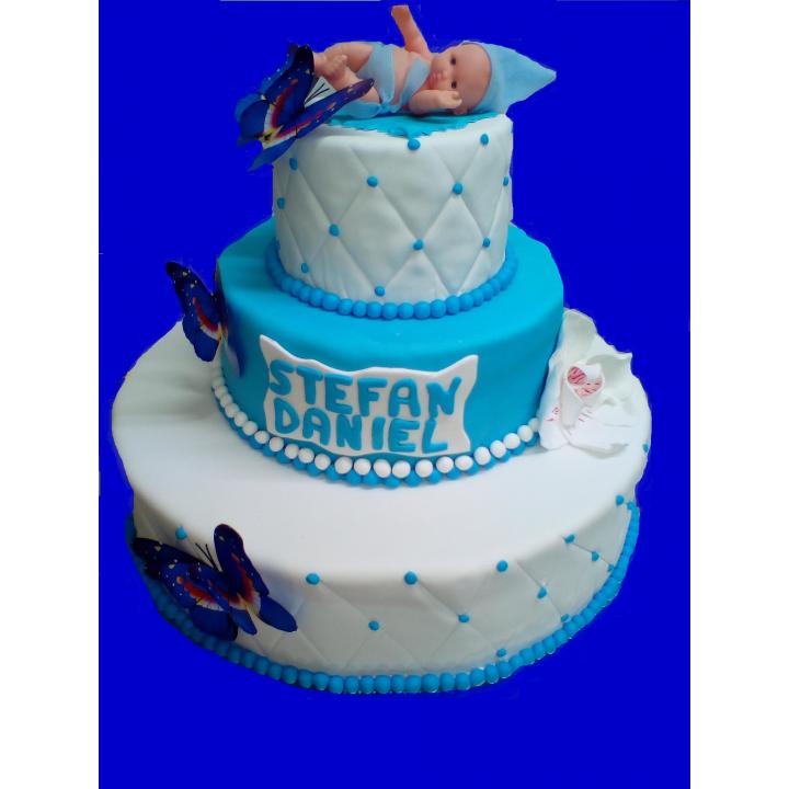 Tort botez bebelus si fluturasi