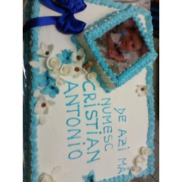 Tort botez cu fotografie comestibila