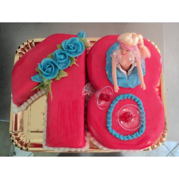 Tort cifra 18 cu papusa surpriza