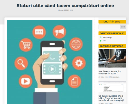 Articol cu sfaturi despre cumpărăturile online