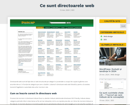 Articol despre directoare web