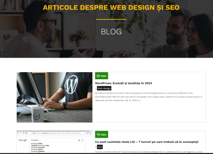Blog cu articole despre Web design & SEO