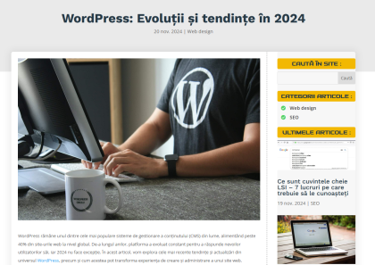 Articol despre platforma Wordpress