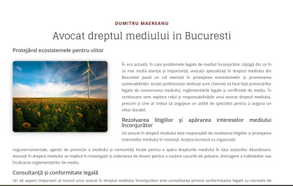 Rolul Crucial al Avocaților din București Specializați în Dreptul Mediului Înconjurător