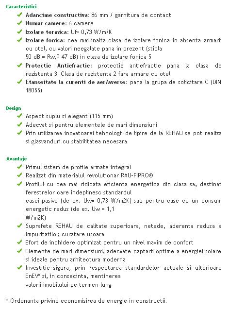 Profile tamplarie pvc 6 camere