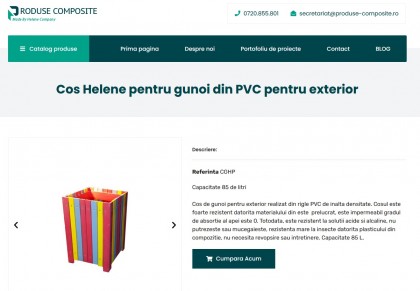 Cumpara un cos de gunoi din PVC pentru exterior de la compania Helene