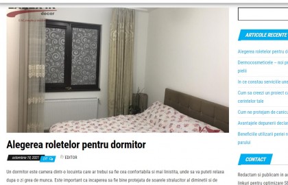 Despre avantajele roletelor pentru dormitor