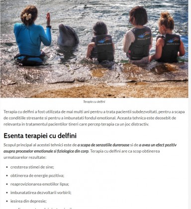 Care este esenta terapiei cu delfini?