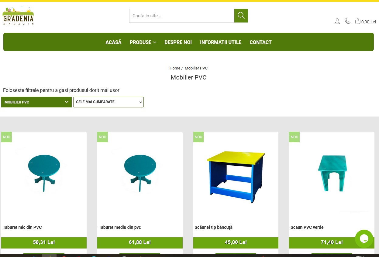 Cumpara mobilier din PVC pentru casa si gradina