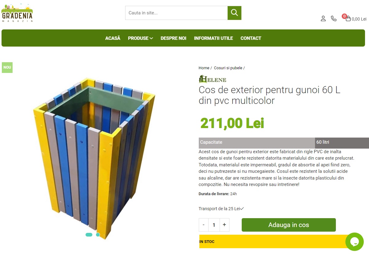 Magazinul online Gradenia va ofera cosuri de gunoi pentru exterior