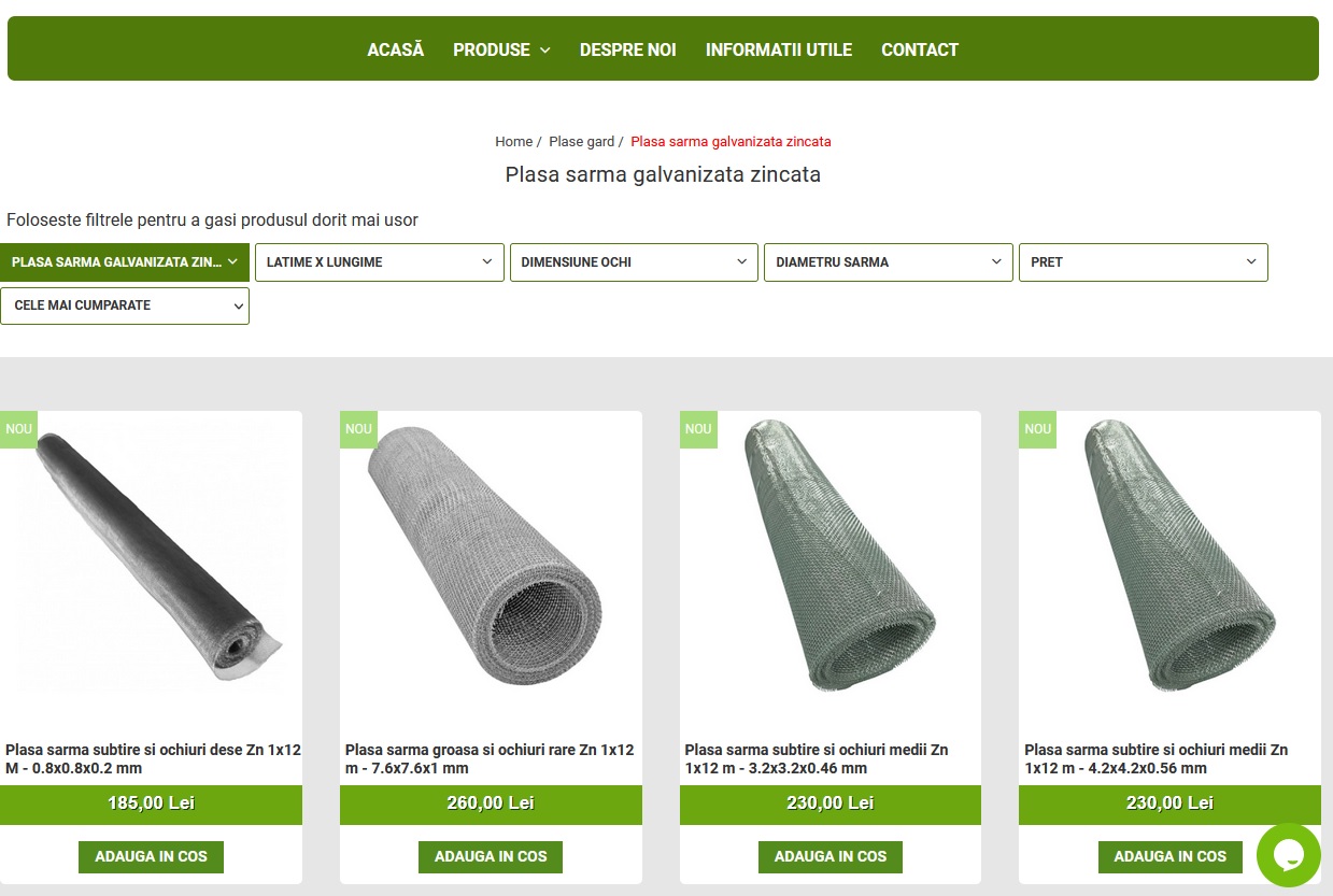 Vindem plasa de sarma galvanizata zincata pentru gospodari si fermieri