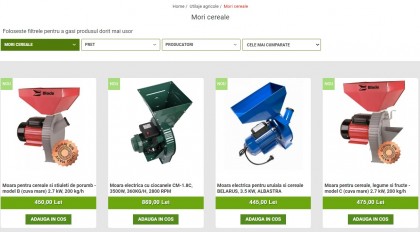Magazin online cu mori de cereale pentru gospodari si agricultori