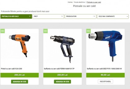 Pistoale cu aer cald pentru mesteri