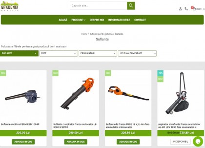 Magazin online cu suflante de frunze