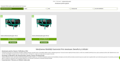 Vindem la pret bun aeratoare pentru gazon de diverse tipuri