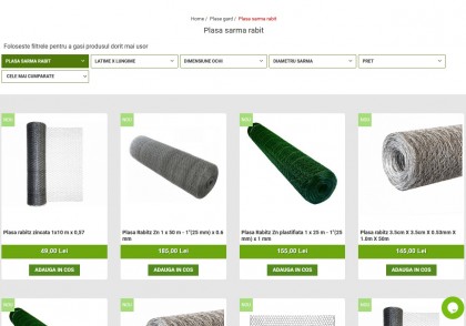 Magazin online cu plasa de sarma rabit zincata pentru gospodari si agricultori
