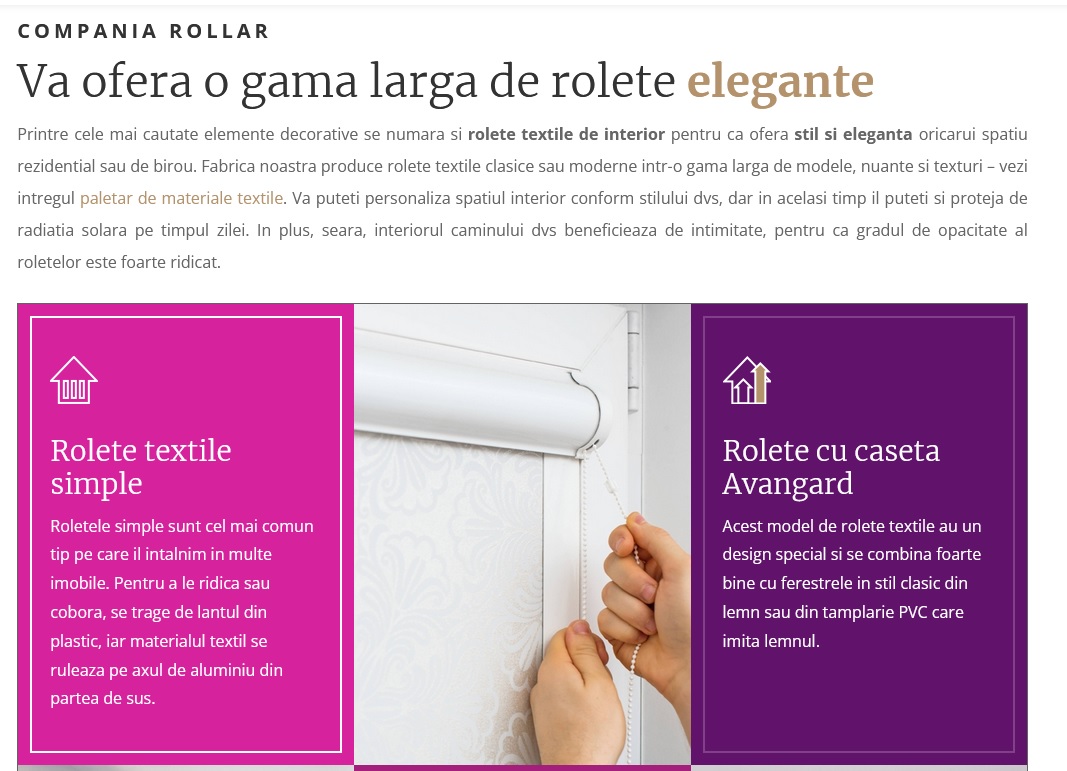 Montaj rolete textile de interior Rollar in Bucuresti