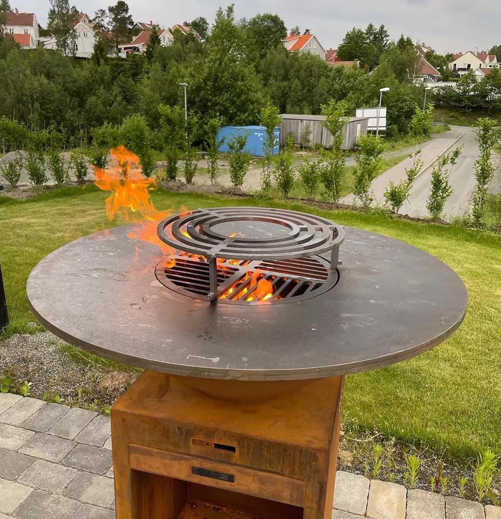 Gratar de gradina pe lemne cu plita