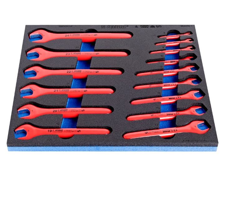 Set de chei fixe simple izolate la 1000 V in modul SOS, DIM 6 - 24 / 15 piese - Unior ( 621782 )