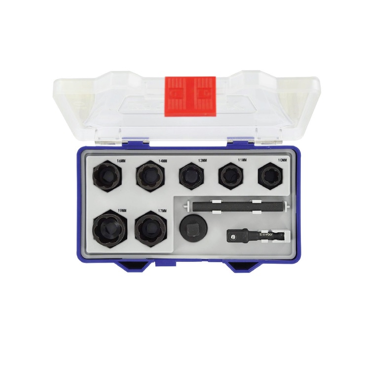 Set capete extractoare suruburi rupte 10 piese, DIM 10 - 19 - Tivoly ( 11521470002 )