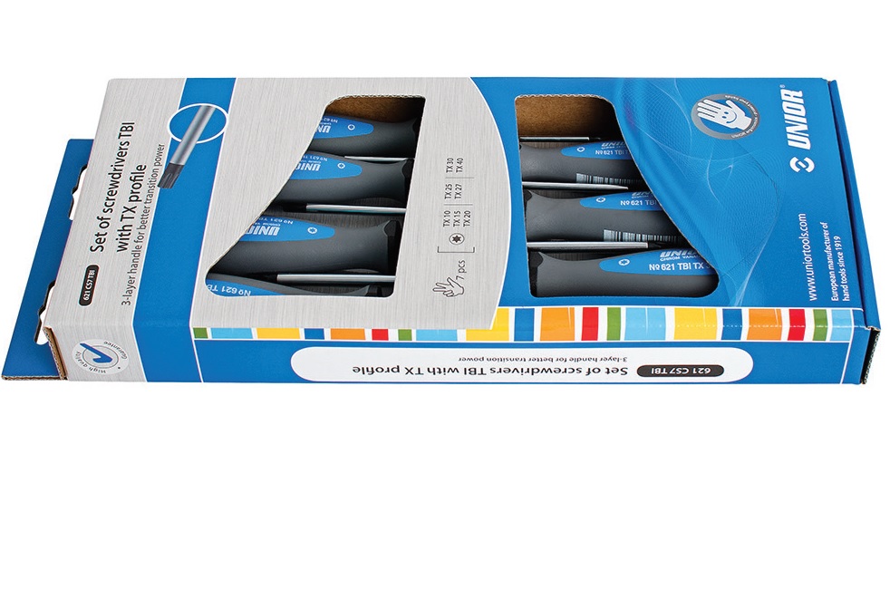 621CS7TBI Set surubelnite TORX, maner trimaterial TBI, cromate / 7 piese – Unior ( 612300 )