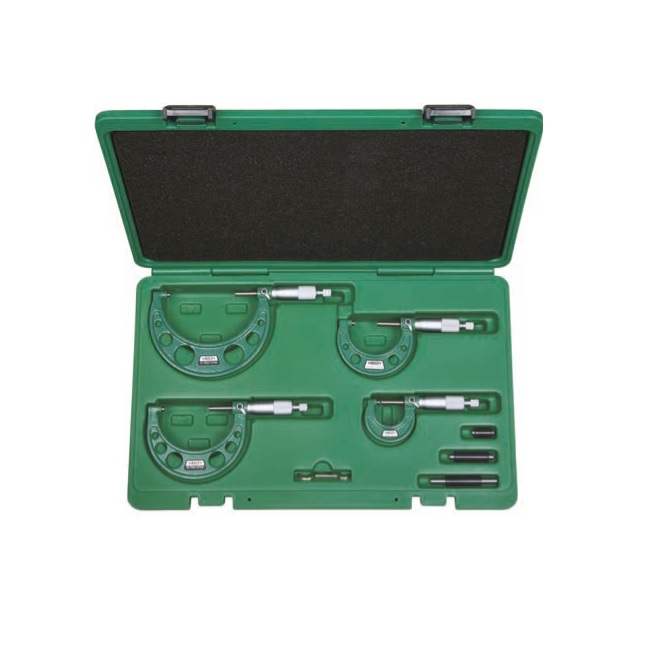 3203-1004A Set micrometru mecanic de exterior 0-100 mm / 4 piese – Insize ( 3203-1004A )