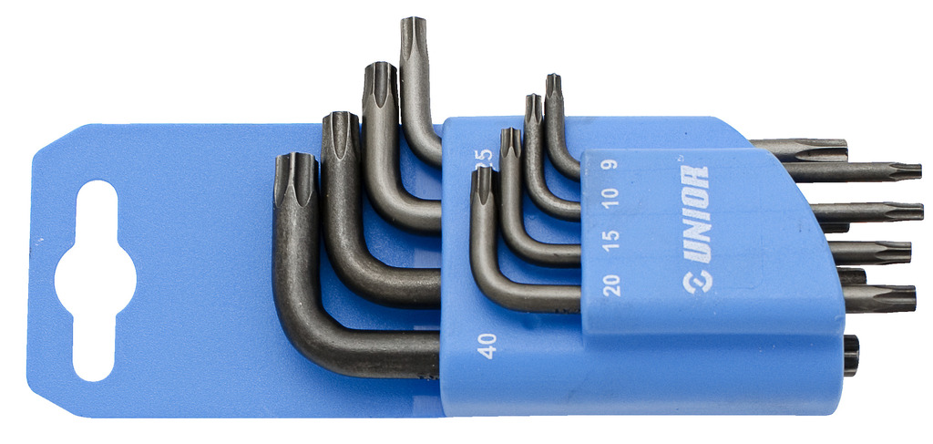 Set de chei locas cu profil TX in suport de plastic TX 9 - TX 40 / 8 piese - Unior ( cod: 617077 )
