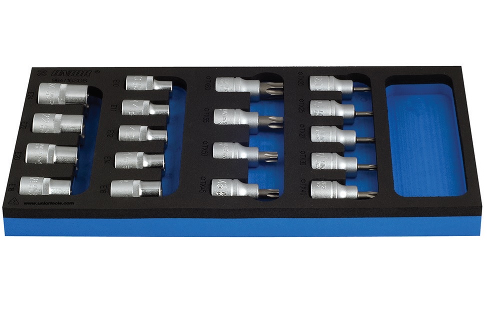 964/16SOS Set capete chei tubulare cu profil TX in modul SOS / 18 piese – Unior ( 621071 )