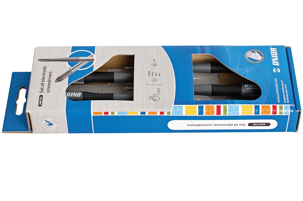 608CS5E Set de surubelnite pentru electronisti in cutie de carton / 5 piese – Unior ( 620962 )