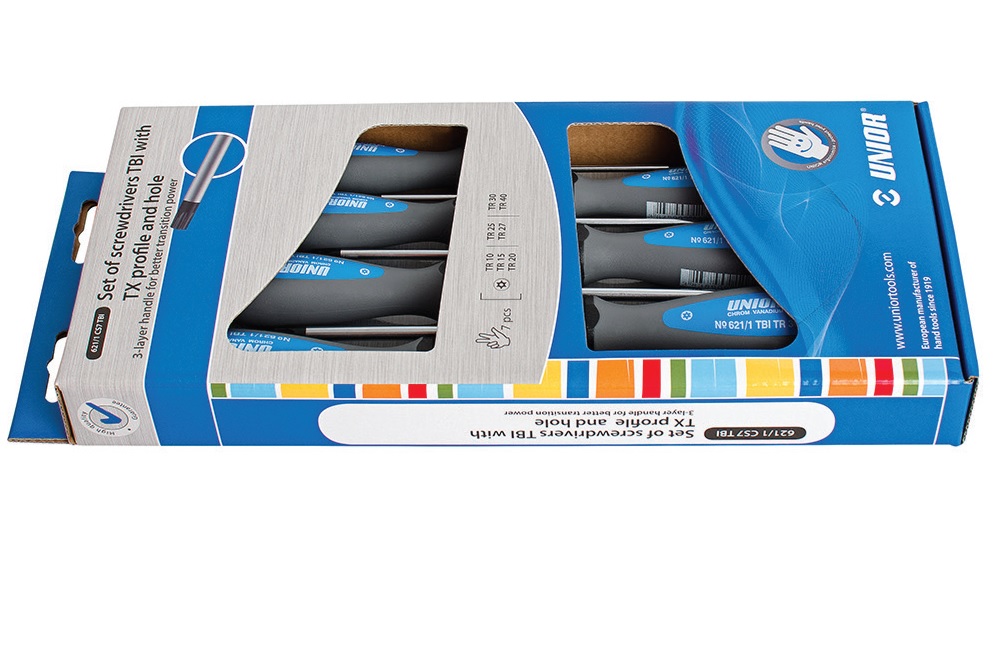 Set surubelnite TORX, pentru suruburi cu pin maner trimaterial TBI / 7 piese – Unior ( 612308 )