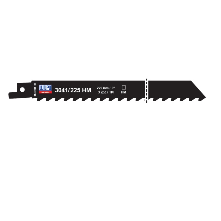 3041/225 HM Panza HM/T.C.T. pentru fierastrau sabie, DIM 225 x 19 x 1.3 mm - Wilpu ( 16222 00001 )