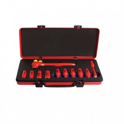 Set capete chei tubulare izolate la 1000 V si accesorii in cutie / 11 piese - Unior ( 616704 )