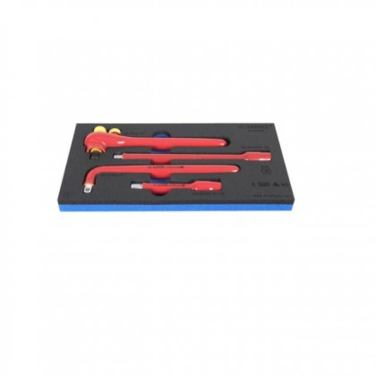 Set accesorii capete chei tubulare izolate la 1000 V in modul SOS / 4 piese - Unior ( 621794 )