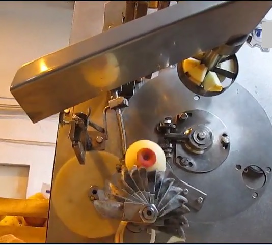 Masina curatat coaja mere, scos cotor si taiat