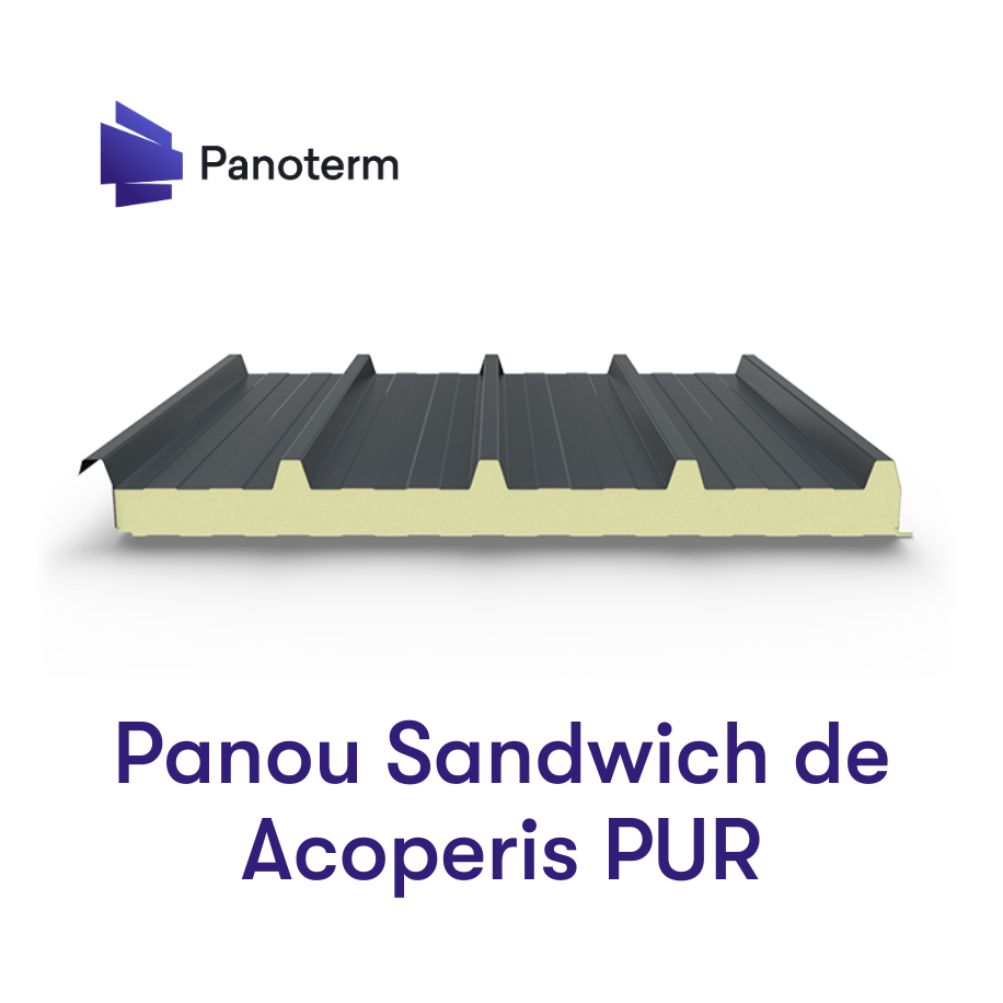 Panouri Sandwich de Acoperis cu 5 cute- RAL 7016