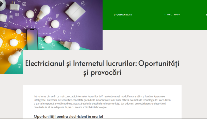 Internetul Lucrurilor (IoT) și Electricienii