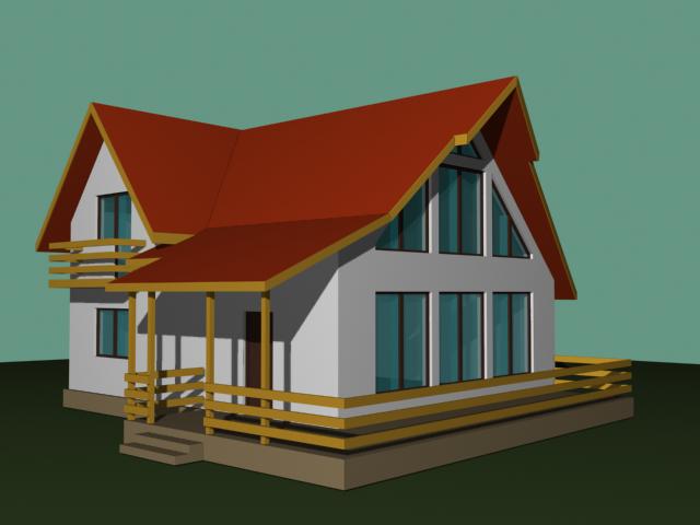 Constructii case din lemn cu mansarda