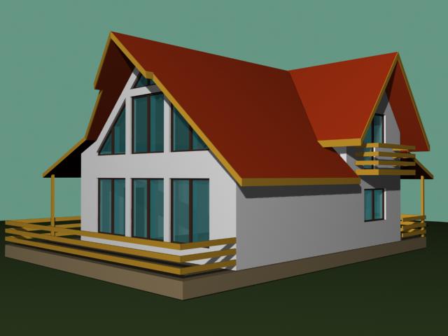 Constructii case din lemn cu mansarda