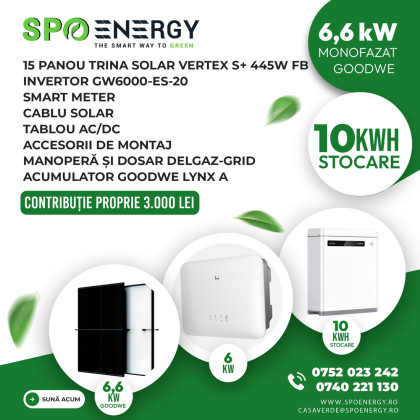 Instalaţie monofazată 6,6 kW Goodwe