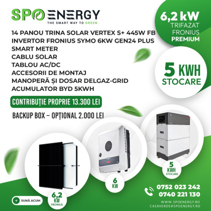 Instalaţie trifazată 6,2 kW Fronius