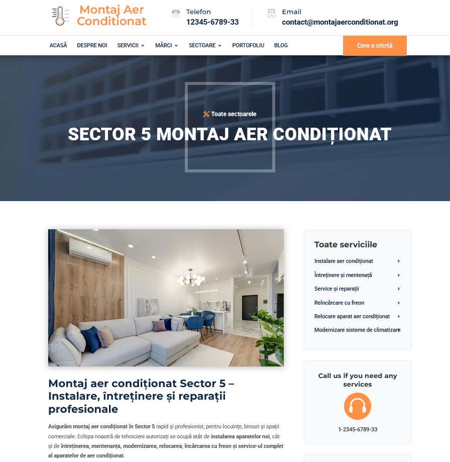 Instalare si service aer conditionat in Sector 5 – eficient si dedicat