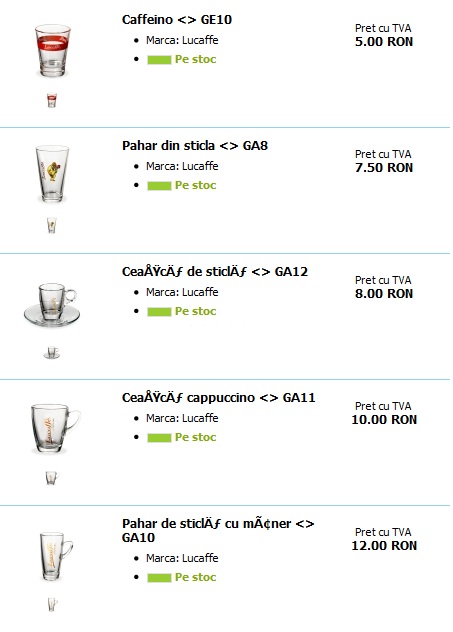 Pahare cafea