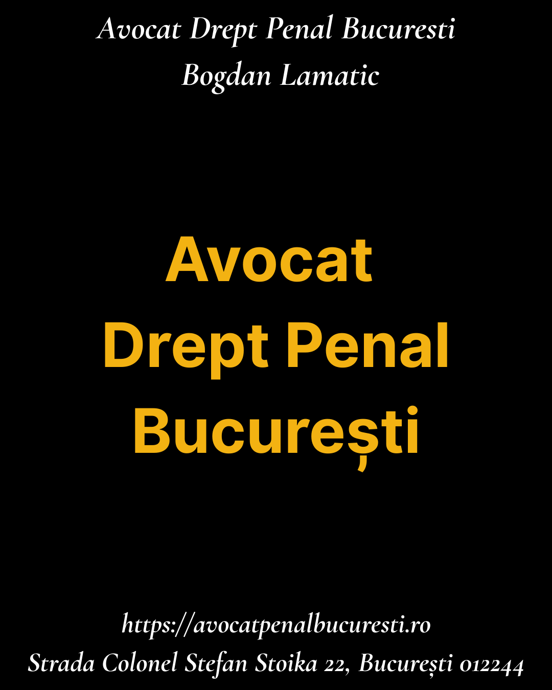 Avocat Drept Penal Bucuresti Bogdan Lamatic
