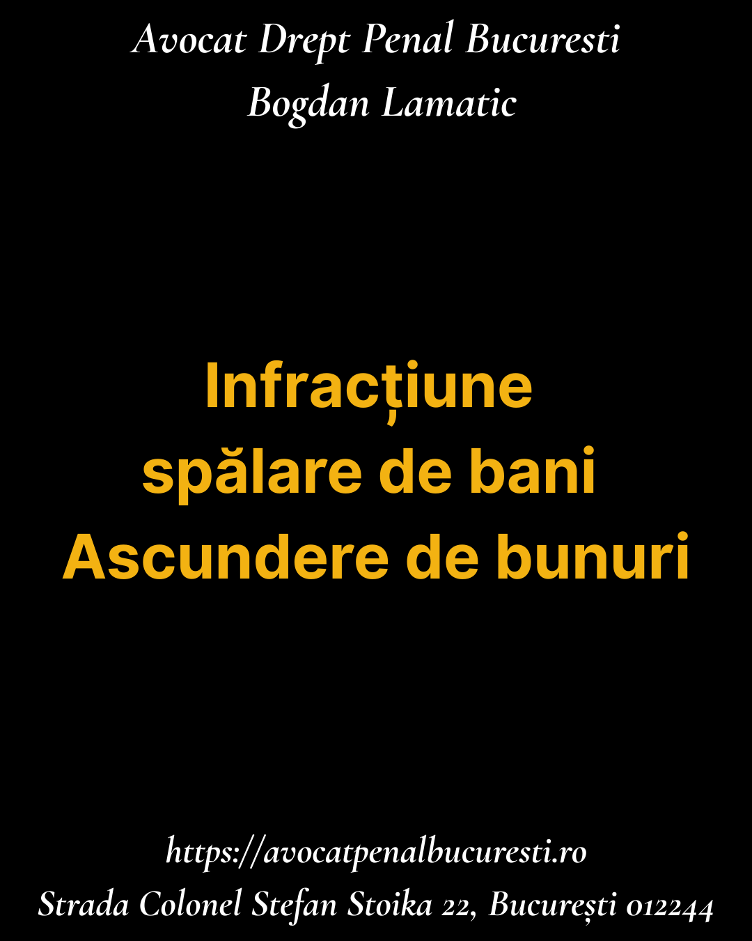 Infracțiune spălare de bani - Ascundere de bunuri