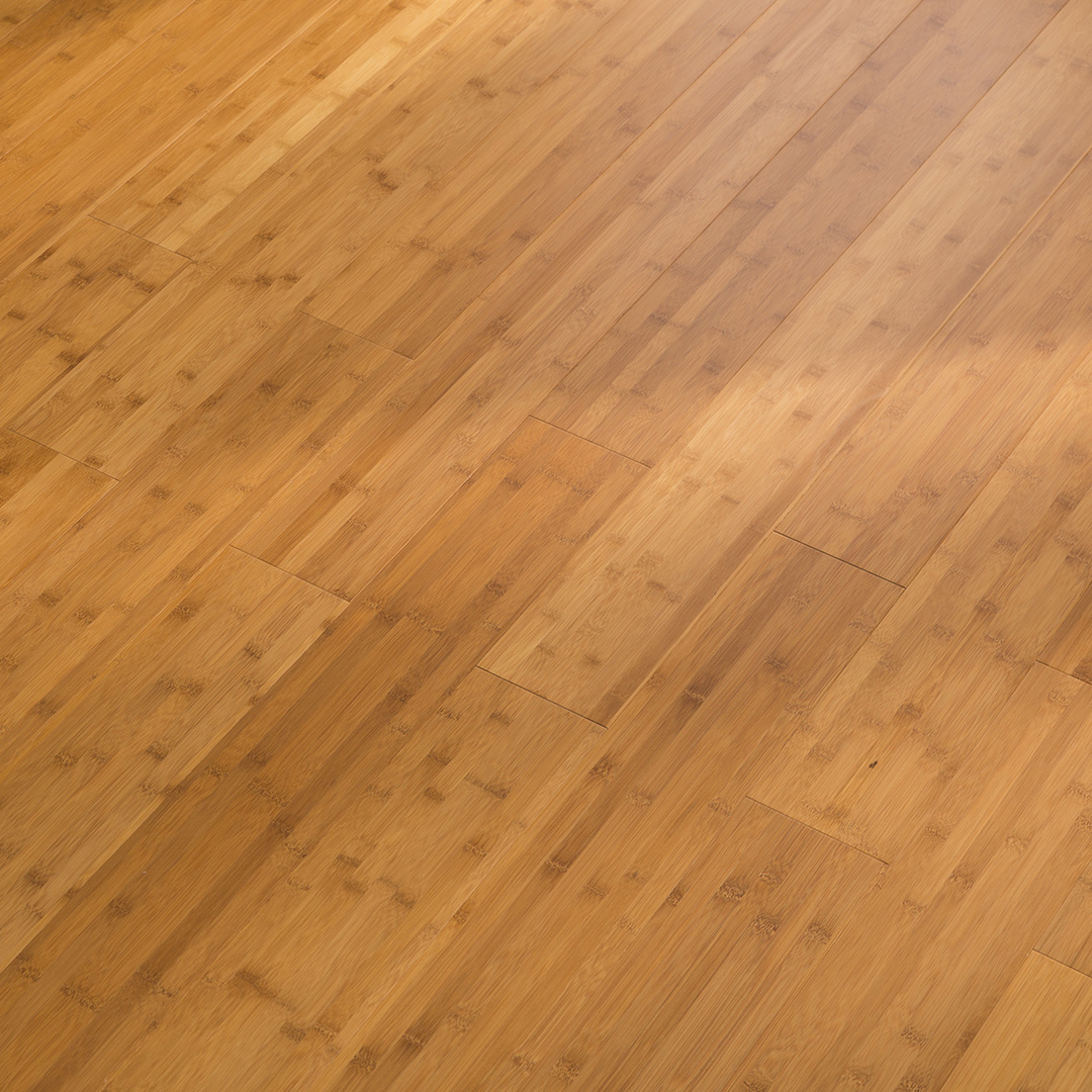 Horizontal carbonized solid bamboo flooring