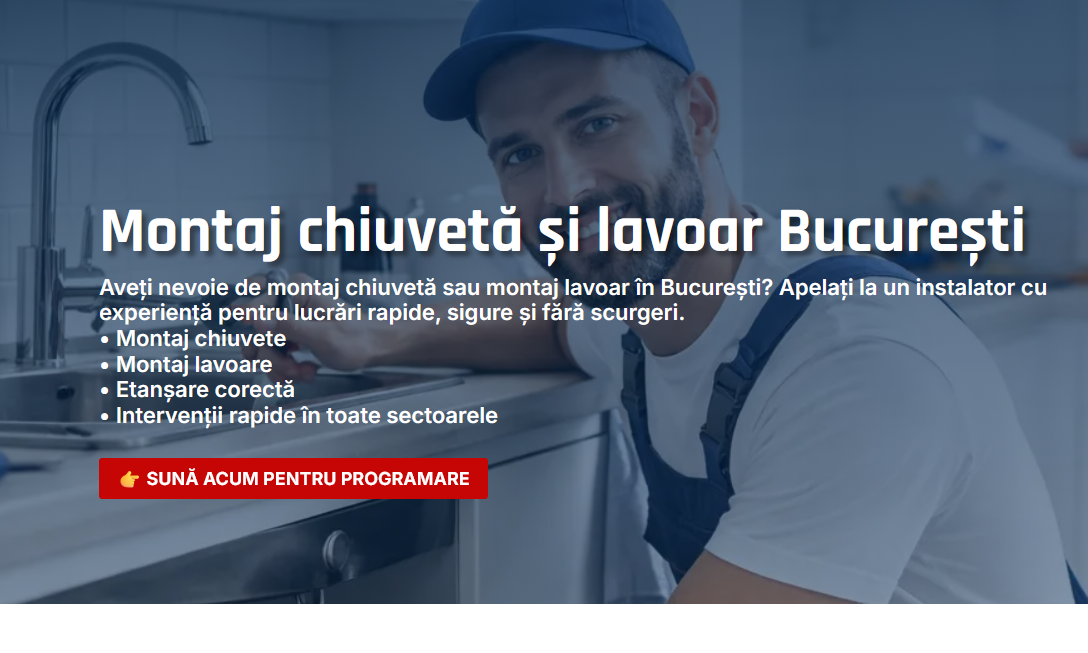 Montaj chiuvetă și lavoar fără scurgeri – intervenții rapide în București
