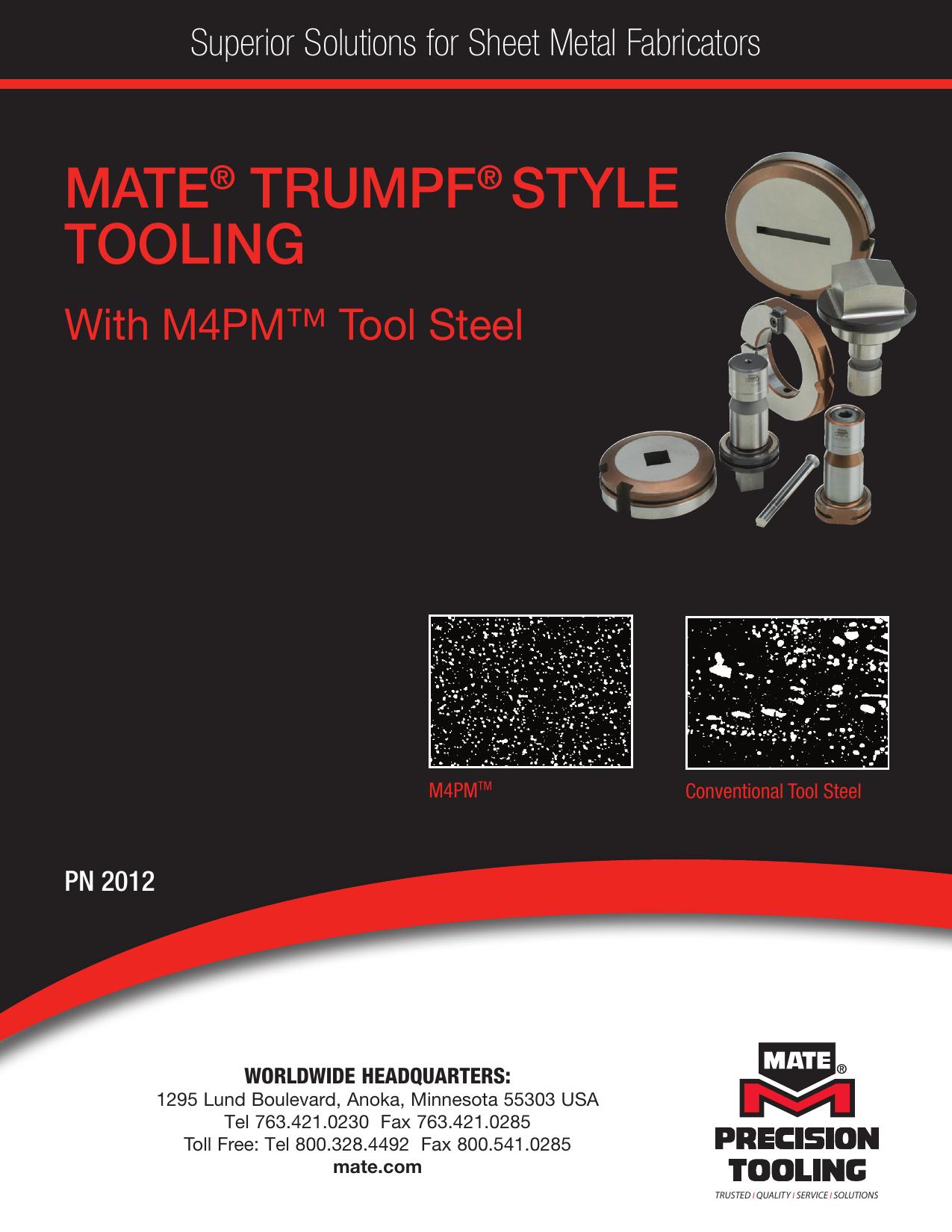 Scule Mate Trumpf Style din oțel M4PM™ pentru ștanțare CNC